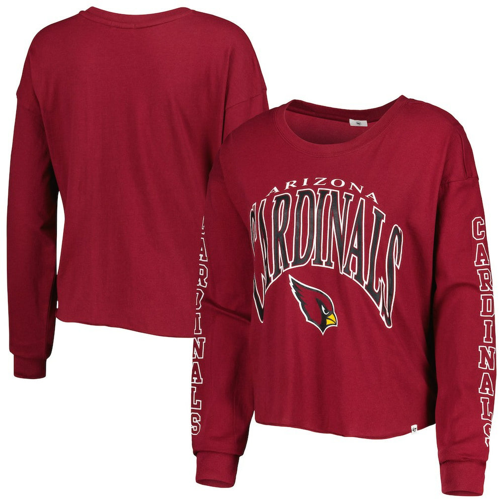 Arizona Cardinals '47 Women's Skyler Parkway Cropped Long Sleeve T-Shirt - Cardinal for sale