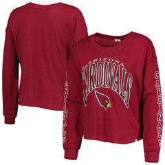 Arizona Cardinals '47 Women's Skyler Parkway Cropped Long Sleeve T-Shirt - Cardinal for sale