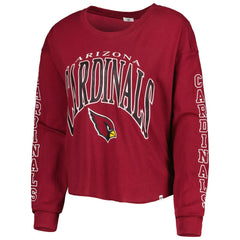 Arizona Cardinals '47 Women's Skyler Parkway Cropped Long Sleeve T-Shirt - Cardinal for sale