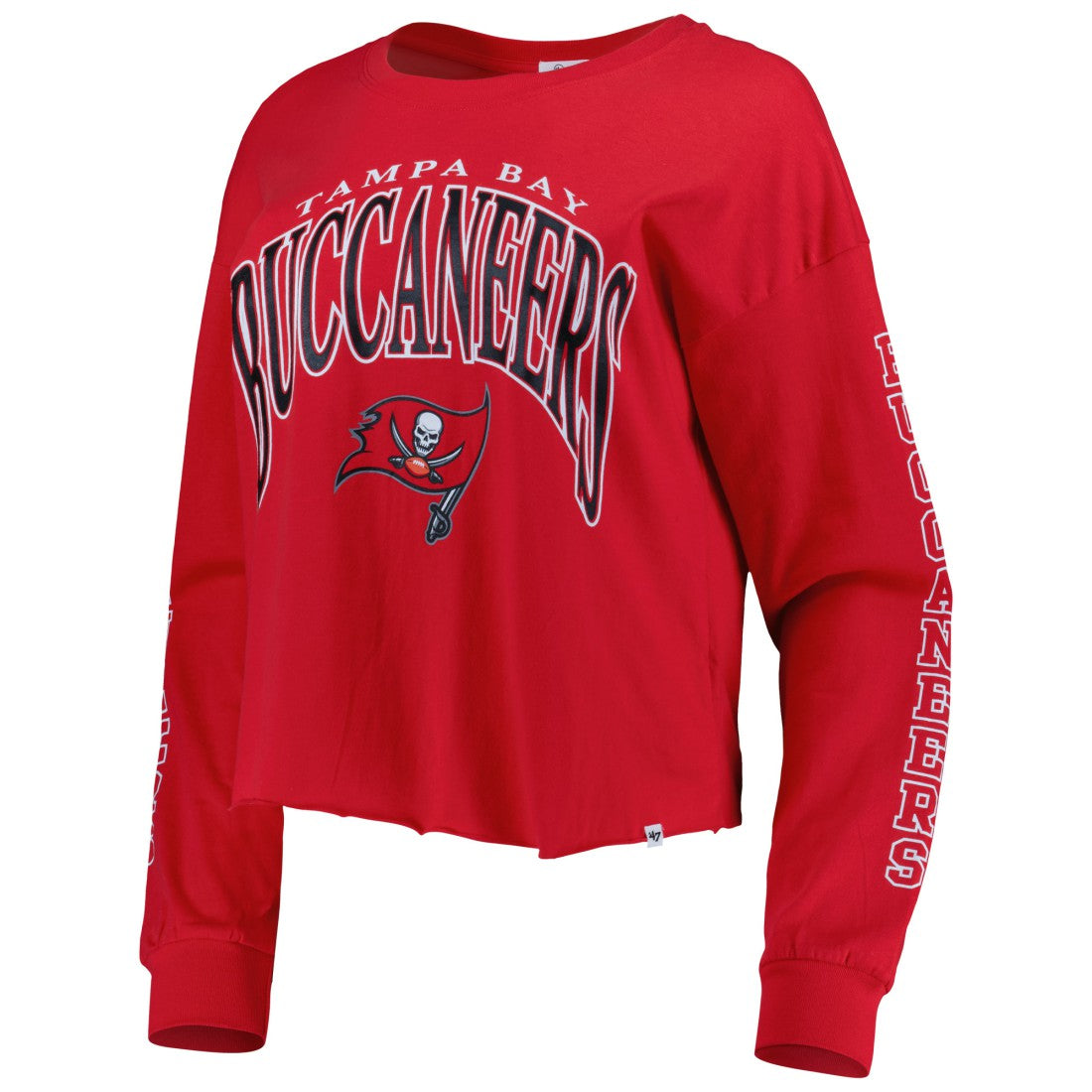 Tampa Bay Buccaneers '47 Women's Skyler Parkway Cropped Long Sleeve T-Shirt - Red cheap