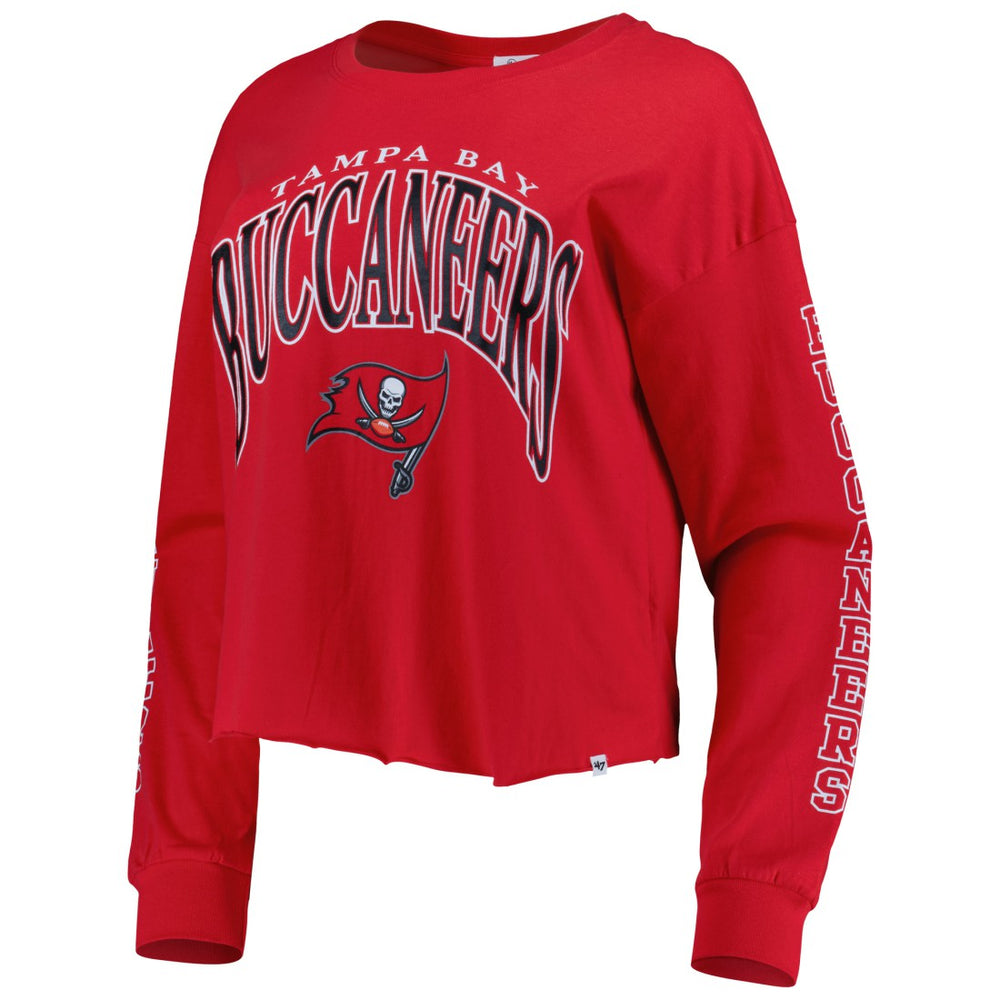 Tampa Bay Buccaneers '47 Women's Skyler Parkway Cropped Long Sleeve T-Shirt - Red cheap