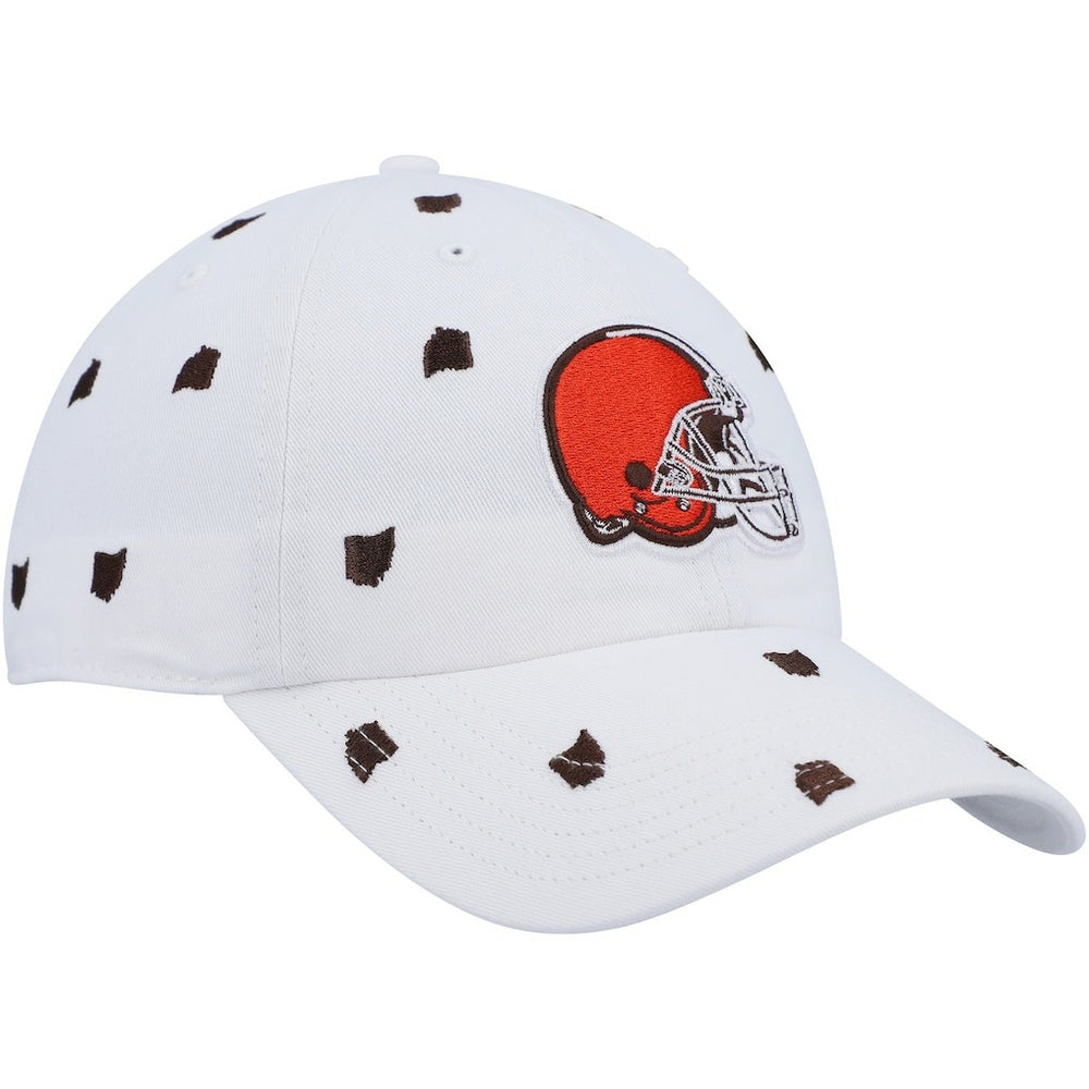 Cleveland Browns '47 Women's Confetti Clean Up Logo Adjustable Hat - White on sale