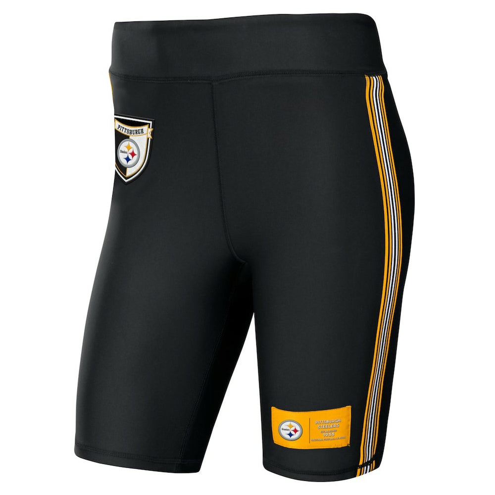 Pittsburgh Steelers WEAR by Erin Andrews Women's Biker Shorts - Black for sale