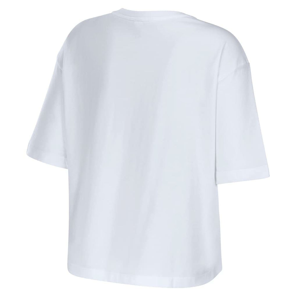New Orleans Saints WEAR by Erin Andrews Women's Boxy Floral Cropped T-Shirt - White outlet