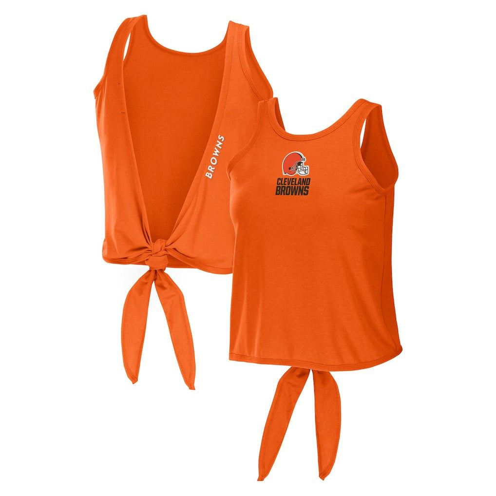 Cleveland Browns WEAR by Erin Andrews Women's Open Back Twist Tie Tank Top - Orange outlet