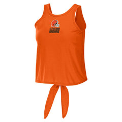 Cleveland Browns WEAR by Erin Andrews Women's Open Back Twist Tie Tank Top - Orange outlet
