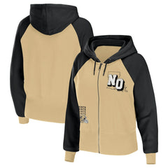 New Orleans Saints WEAR by Erin Andrews Women's Colorblock Lightweight Full-Zip Hoodie - Gold outlet