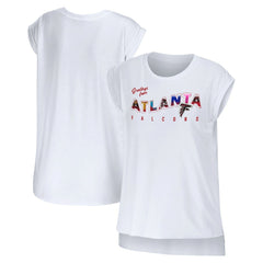 Atlanta Falcons WEAR by Erin Andrews Women's Greetings From Muscle T-Shirt - White online