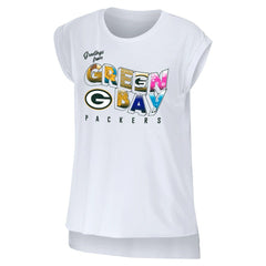 Green Bay Packers WEAR by Erin Andrews Women's Greetings From Muscle T-Shirt - White discount