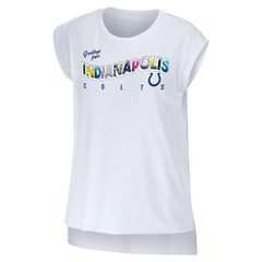Indianapolis Colts WEAR by Erin Andrews Women's Greetings From Muscle T-Shirt - White discount