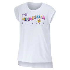 Minnesota Vikings WEAR by Erin Andrews Women's Greetings From Muscle T-Shirt - White online