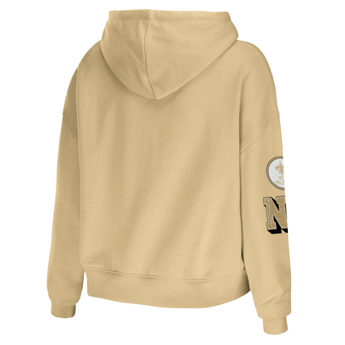 New Orleans Saints WEAR by Erin Andrews Women's Plus Size Modest Cropped Pullover Hoodie - Gold for sale