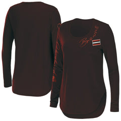 Cleveland Browns WEAR by Erin Andrews Women's Team Scoop Neck T-Shirt - Brown outlet