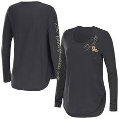 New Orleans Saints WEAR by Erin Andrews Women's Team Scoop Neck T-Shirt - Charcoal cheap