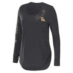New Orleans Saints WEAR by Erin Andrews Women's Team Scoop Neck T-Shirt - Charcoal cheap