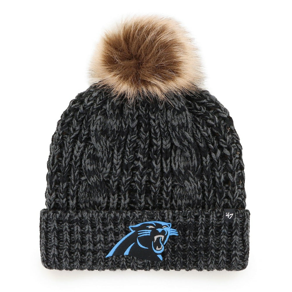 Carolina Panthers '47 Women's Meeko Cuffed Knit Hat with Pom - Black outlet