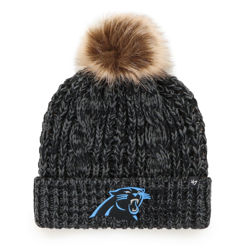 Carolina Panthers '47 Women's Meeko Cuffed Knit Hat with Pom - Black outlet