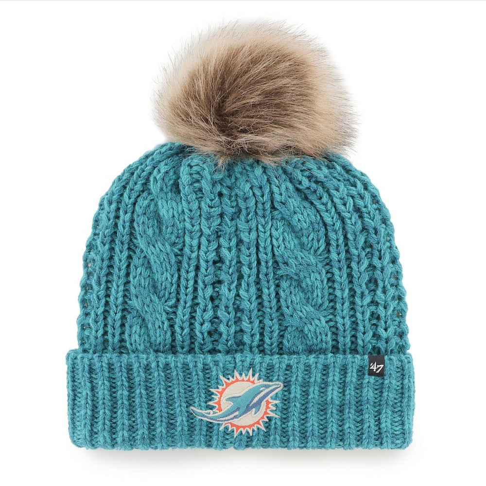 Miami Dolphins '47 Women's Meeko Cuffed Knit Hat with Pom - Aqua cheap
