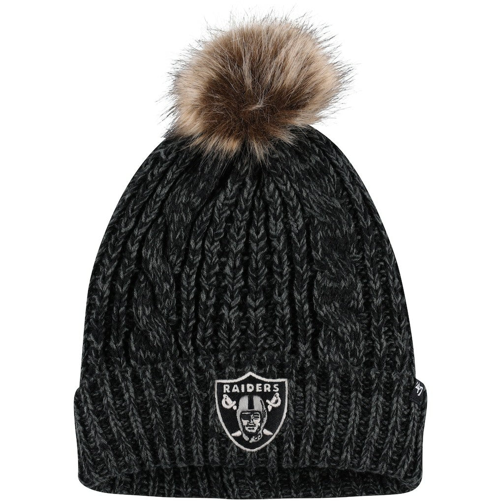 Las Vegas Raiders '47 Women's Meeko Cuffed Knit Hat with Pom - Black sale