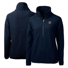 Chicago Cubs Cutter & Buck Women's Cascade Eco Sherpa Fleece Quarter-Zip Pullover Jacket - Navy