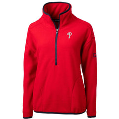Philadelphia Phillies Cutter & Buck Women's Cascade Eco Sherpa Fleece Quarter-Zip Pullover Jacket - Red