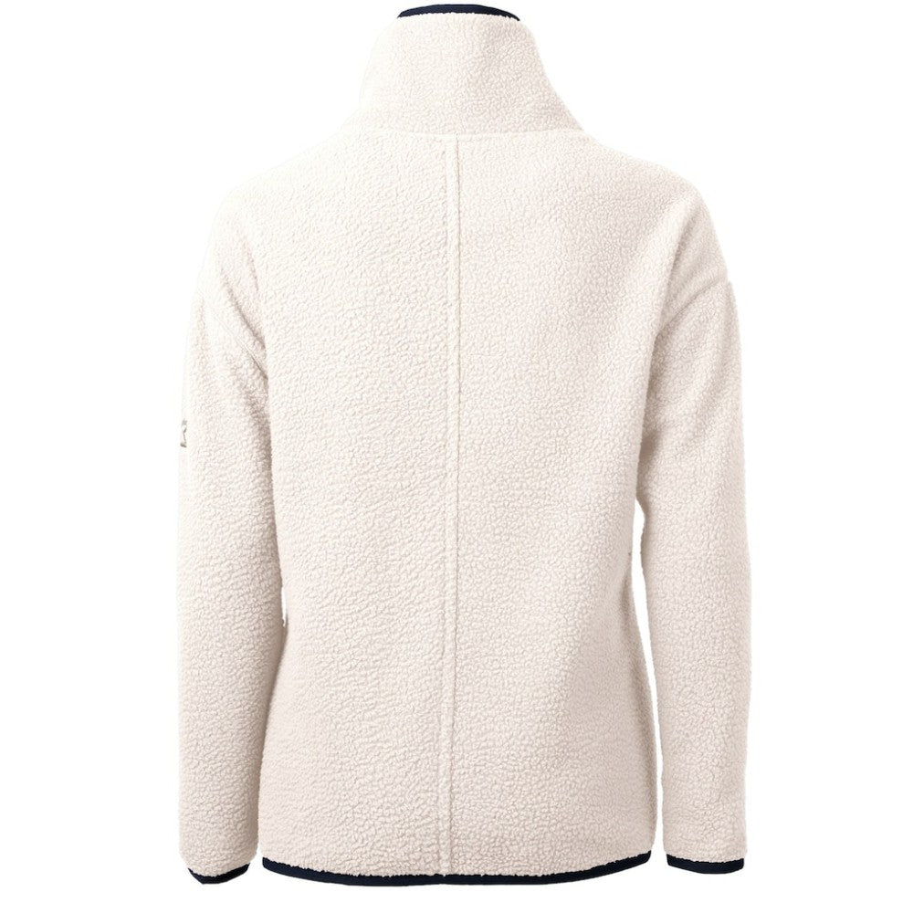 Washington Nationals Cutter & Buck Women's Cascade Eco Sherpa Fleece Quarter-Zip Pullover Jacket - White/Navy