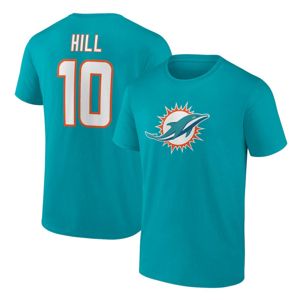 Tyreek Hill Miami Dolphins Player Icon Name & Number T-Shirt - Aqua sale