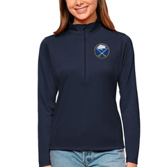 Buffalo Sabres Antigua Women's Tribute Quarter-Zip Pullover Top Navy