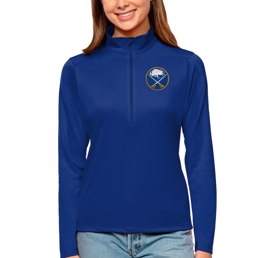Buffalo Sabres Antigua Women's Tribute Quarter-Zip Pullover Top Royal