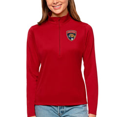 Florida Panthers Antigua Women's Tribute Quarter-Zip Pullover Top Red