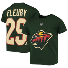 Marc-Andre Fleury Minnesota Wild Youth Player Name & Number T-Shirt Green