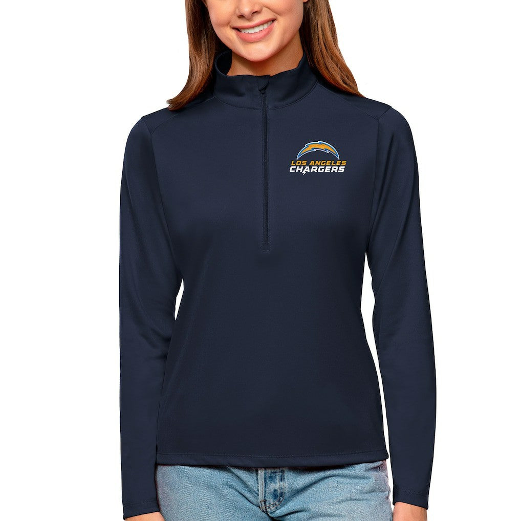 Los Angeles Chargers Antigua Women's Tribute Half-Zip Top - Navy cheap