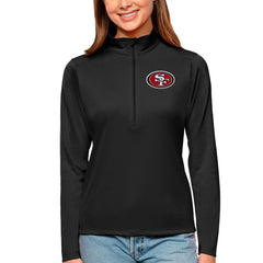 San Francisco 49ers Antigua Women's Tribute Half-Zip Top - Black for sale