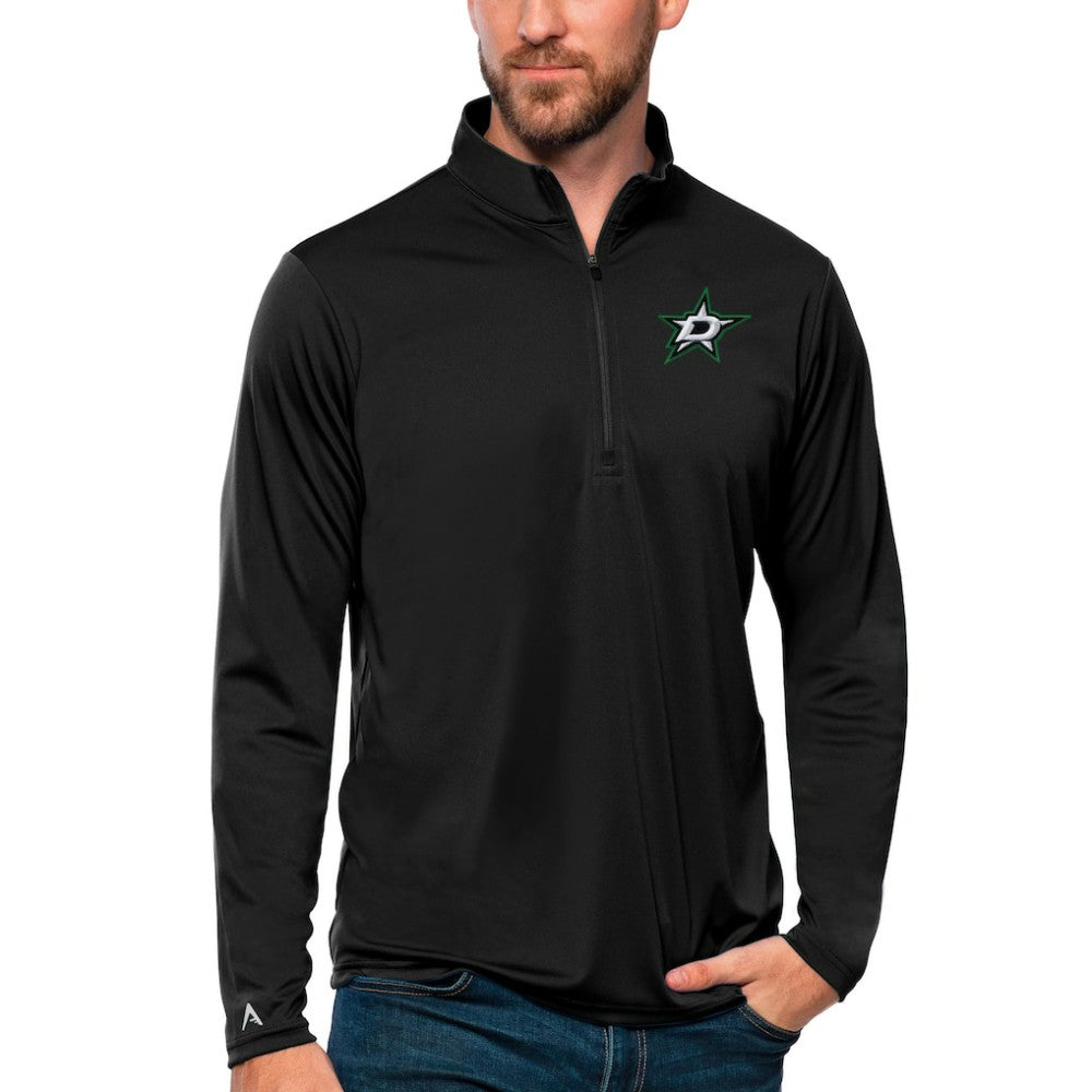 Dallas Stars Antigua Tribute Quarter-Zip Pullover Top Black