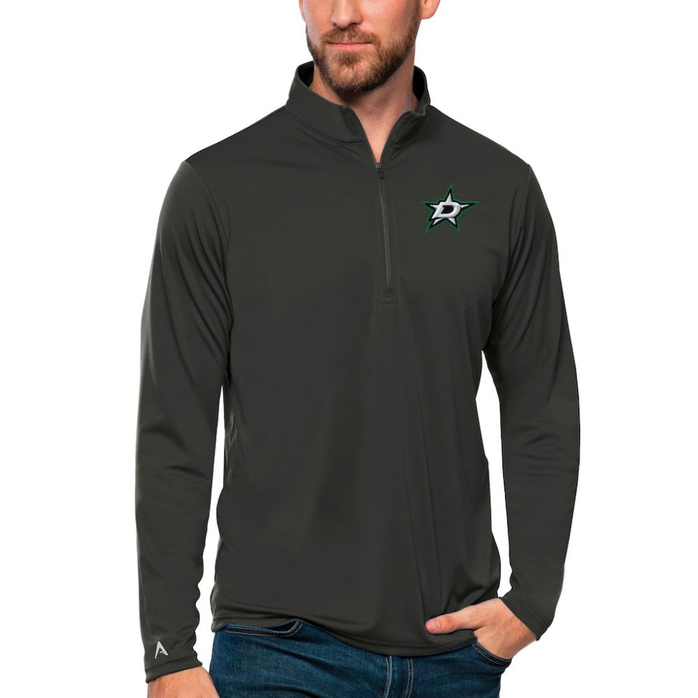 Dallas Stars Antigua Tribute Quarter-Zip Pullover Top Charcoal
