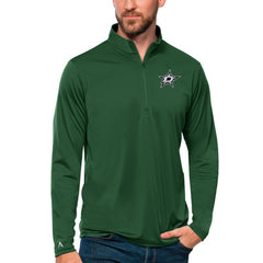 Dallas Stars Antigua Tribute Quarter-Zip Pullover Top Forest Green