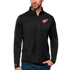 Detroit Red Wings Antigua Tribute Quarter-Zip Pullover Top Black