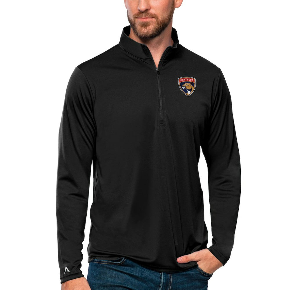 Florida Panthers Antigua Tribute Quarter-Zip Pullover Top Black