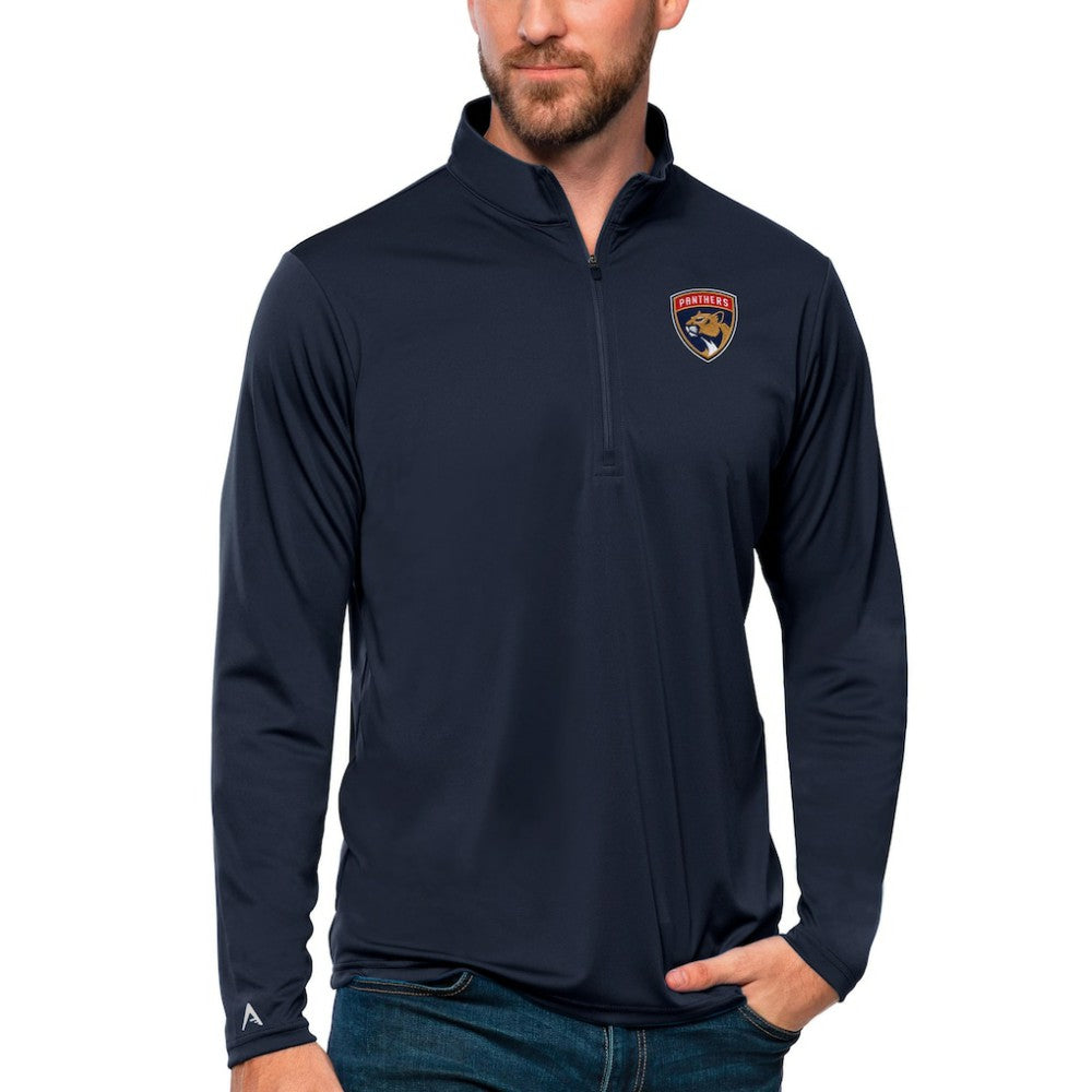 Florida Panthers Antigua Tribute Quarter-Zip Pullover Top Navy