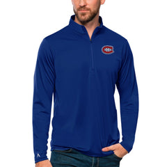 Montreal Canadiens Antigua Tribute Quarter-Zip Pullover Top Blue