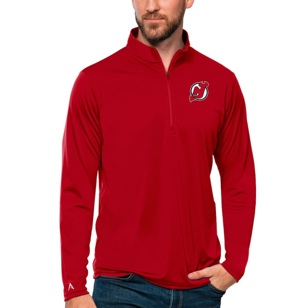 New Jersey Devils Antigua Tribute Quarter-Zip Pullover Top Red