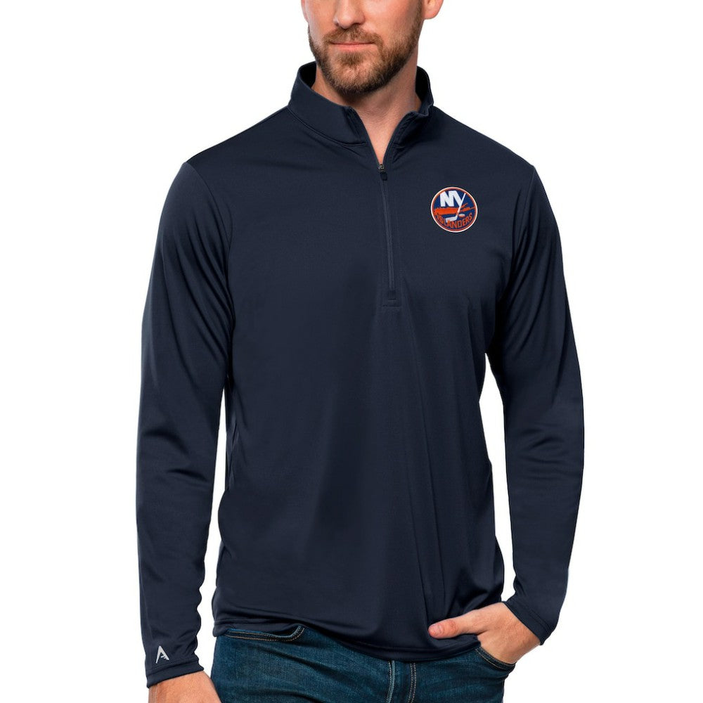 New York Islanders Antigua Tribute Quarter-Zip Pullover Top Navy