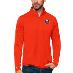 New York Islanders Antigua Tribute Quarter-Zip Pullover Top Orange