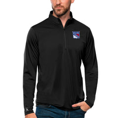 New York Rangers Antigua Tribute Quarter-Zip Pullover Top Black
