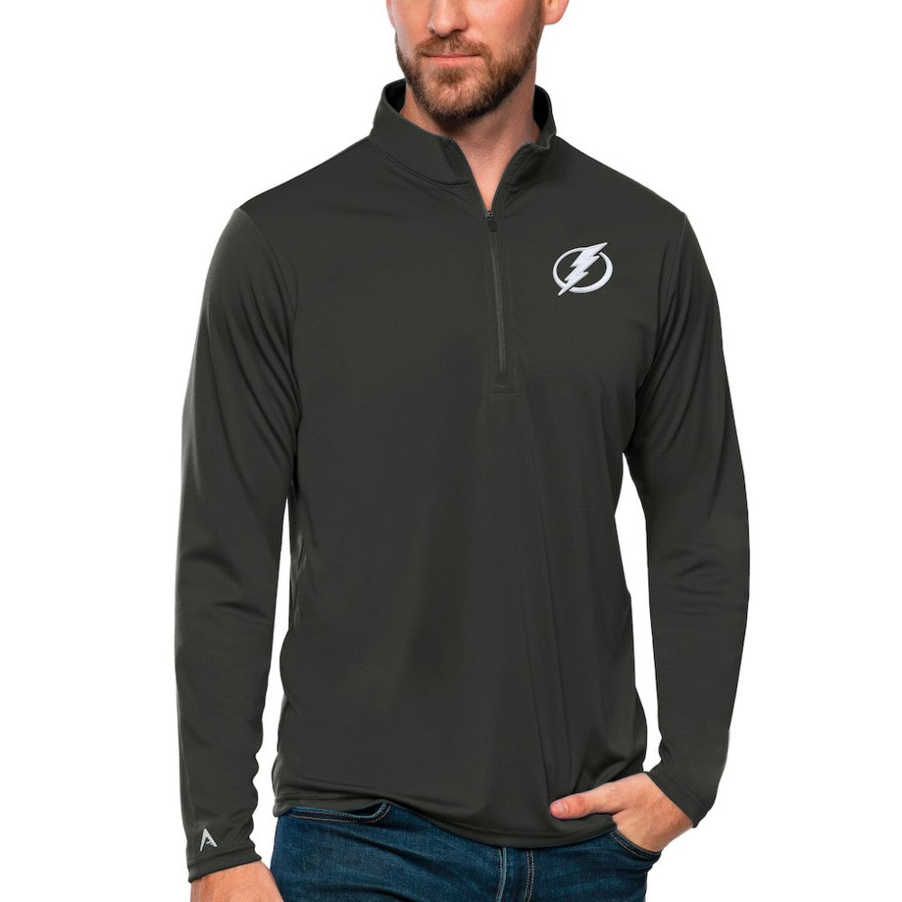 Tampa Bay Lightning Antigua Tribute Quarter-Zip Pullover Top Charcoal