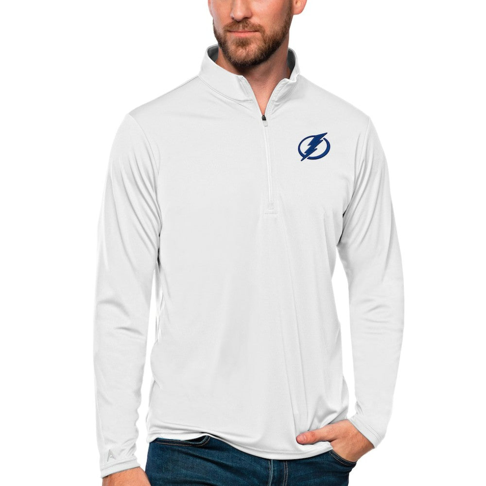 Tampa Bay Lightning Antigua Tribute Quarter-Zip Pullover Top White