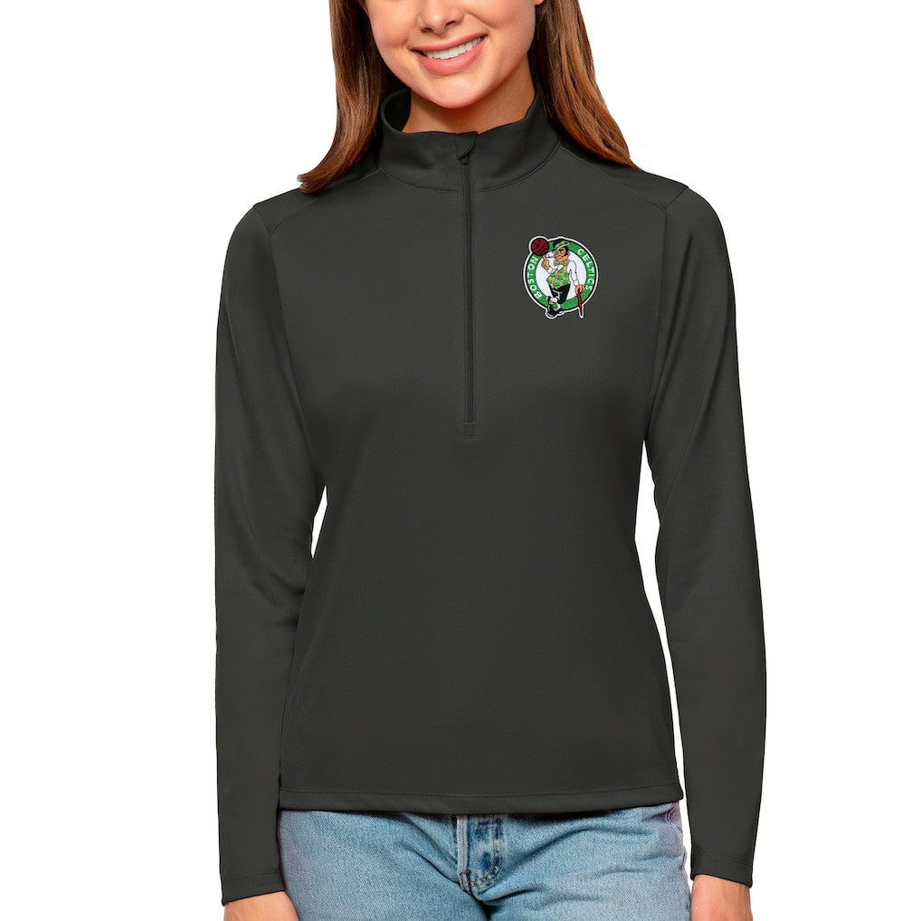 Boston Celtics Antigua Women's Tribute Half-Zip Top - Charcoal sale