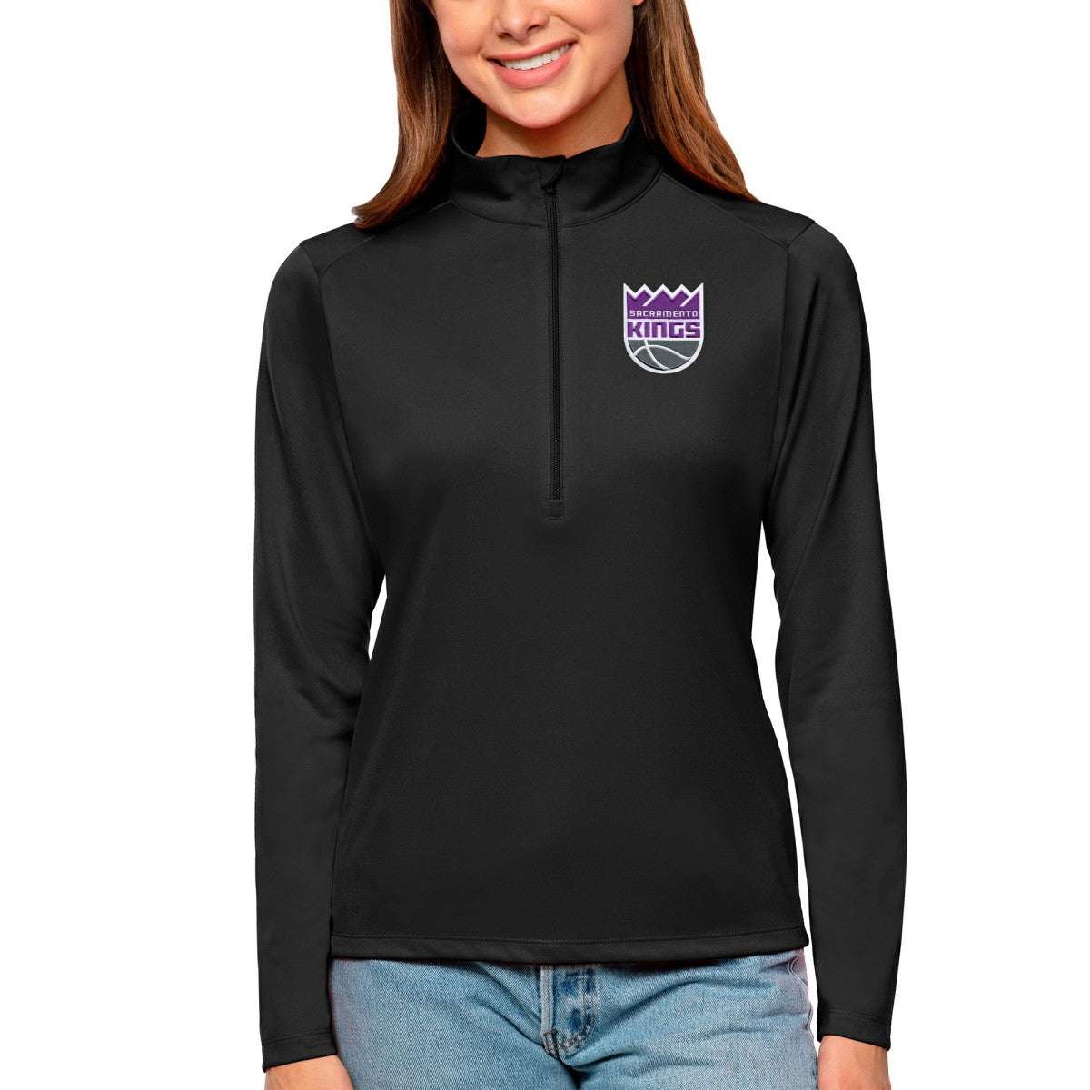 Sacramento Kings Antigua Women's Tribute Half-Zip Top - Black discount