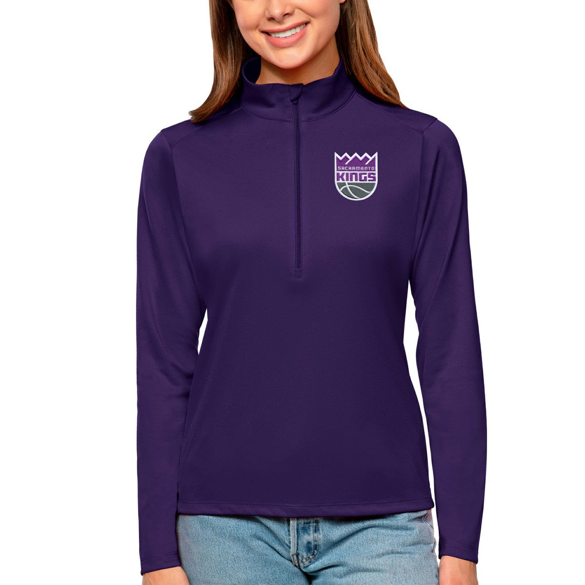 Sacramento Kings Antigua Women's Tribute Half-Zip Top - Purple for sale