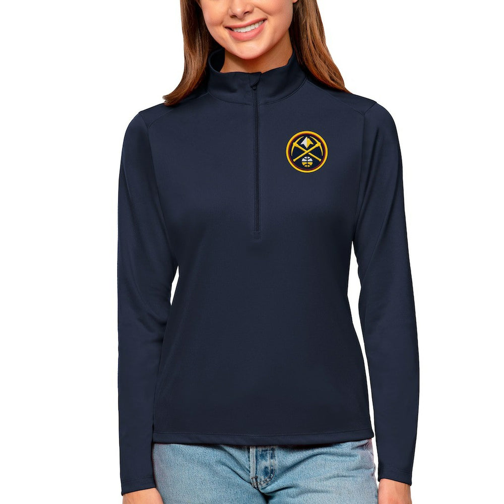 Denver Nuggets Antigua Women's Tribute Half-Zip Top sale - Navy shop